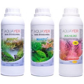 Удобрения для аквариумных растений AQUAYER Микро + Макро+Железо 1л фото