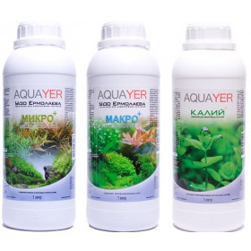 Удобрения для аквариумных растений AQUAYER Микро + Макро+Калий 1л фото