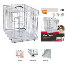 Karlie-Flamingo wire cage хромированная клетка для собак двухдверная фото