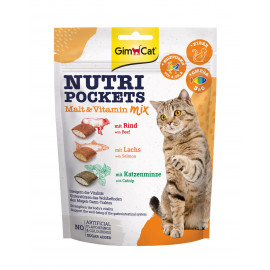 Деликатесы для кошек GimCat Nutri Pockets, с сыром и таурином, 60г  фото