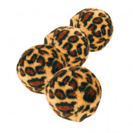Набор мячиков Trixie, для кошки, меховых, леопард, 3,5см, 4шт фото
