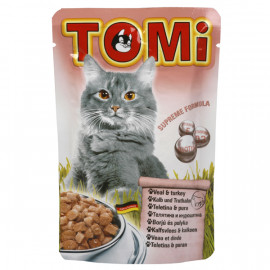 Консервы для кошек TOMi, c мясом индейки, пауч, 0.1кг фото