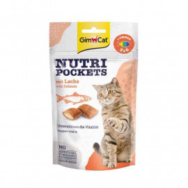 Деликатесы для кошек GimCat Nutri Pockets, с лососем + омега 3 и 6, 60г  фото